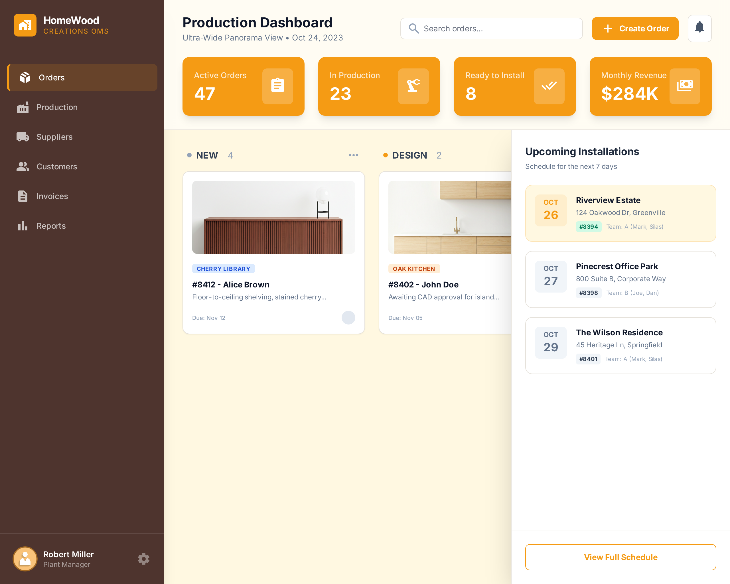 HomeWood Creations Order Management System